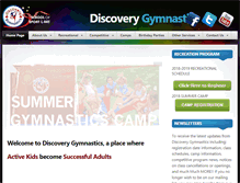 Tablet Screenshot of discoverygymnastics.ca